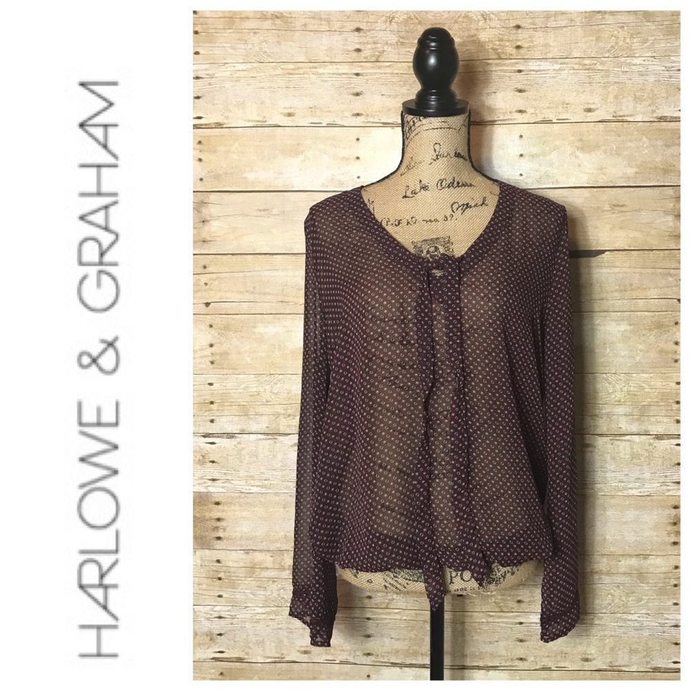 Harlowe & Graham Sheer Blouse NWT